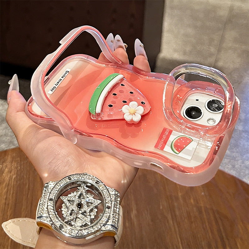 Cute Fruit Phone Case with Hidden Dual Kickstand – Full-Cover Protective Design